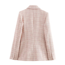 Load image into Gallery viewer, Textured Tweed Double Breast Midi Blazer
