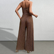 Загрузить изображение в средство просмотра галереи, Strapless Textured Ruching Wide Leg Jumpsuit
