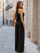 Load image into Gallery viewer, Halter Neck Backless Tie Jumpsuit
