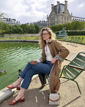 Load image into Gallery viewer, Turn-down Collar Single Breasted Contrast Long Windbreaker
