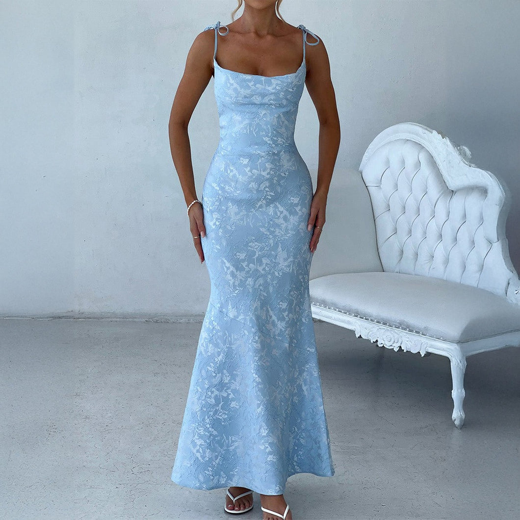 Elegant Spaghetti Mermaid Evening Dress