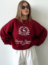 画像をギャラリービューアに読み込む, Women Round Neck Printed Oversized Sweatshirts
