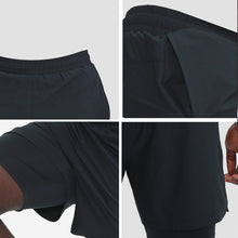 Cargar imagen en el visor de la galería, Men&#39;s Summer Faux Two-piece Lined Quick Dry Basketball Sporty Shorts
