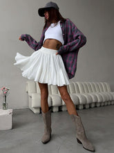 Load image into Gallery viewer, Spliced Frilled Mini Pleating Skirt
