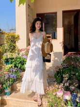 画像をギャラリービューアに読み込む, Fairy White Holiday Spaghetti Maxi Beach Dress
