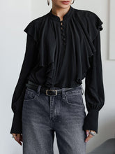 Load image into Gallery viewer, Frilled Stand Collar Oversized Blouse
