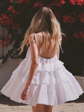 画像をギャラリービューアに読み込む, Spaghetti Tie Bow Backless Flared Mini Tiered Dress
