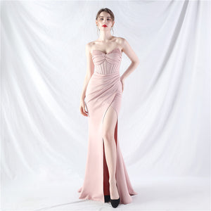 Boning Slim Beaded Shaping Evening Dress
