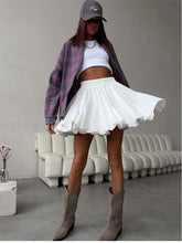 Load image into Gallery viewer, Spliced Frilled Mini Pleating Skirt
