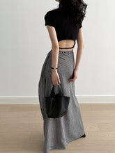 Load image into Gallery viewer, Plaid Maxi Belted Wrap Skirt

