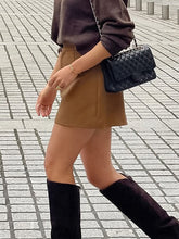 Charger l'image dans la galerie, Khaki High Waist A Line Mini Skirt
