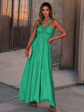画像をギャラリービューアに読み込む, Halter Neck Tie Backless Slit Maxi Dress
