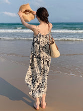 画像をギャラリービューアに読み込む, Wash Painting V Neck Spaghetti Maxi Beach Dress Tea Dress
