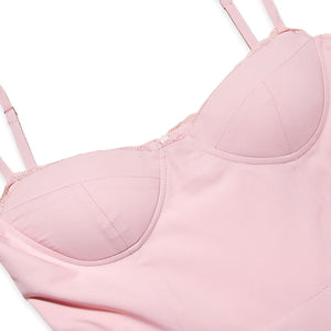 セクシーなバックレスレースメッシュエッジパフィーミディプリンセスドレス