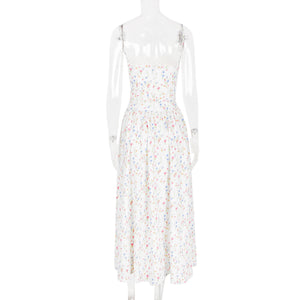Printed Floral Slim Flare Maxi Dress