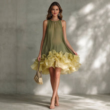 Load image into Gallery viewer, 2026 New French Halter Neck Chiffon Mini Dress for Women Summer Flowy Beach Vacation Dress for Petite
