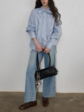 Charger l'image dans la galerie, Sash Collar Stripe Oversized Shirt
