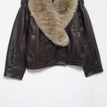 画像をギャラリービューアに読み込む, Faux Fur Collar PU Jacket
