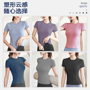 Yoga Clothes Slim Gym Sports Top Quick Dry T Shirt