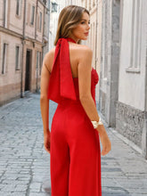 Load image into Gallery viewer, Halter Neck Backless Tie Jumpsuit
