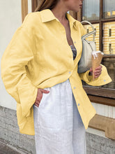 Load image into Gallery viewer, Woman Solid Cotton Oversized Shirt
