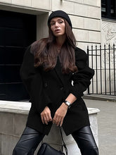 Load image into Gallery viewer, Oversized Slim Woolen Midi Blazer Coat
