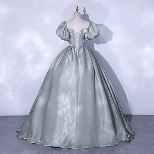 Satin Puff Sleeve Performance Dress
