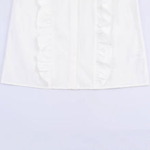 Load image into Gallery viewer, Turn-down Collar Beaded Frill Blouse

