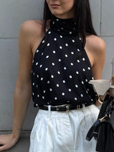 Cargar imagen en el visor de la galería, Acetate Polka Dot Halter Neck Top
