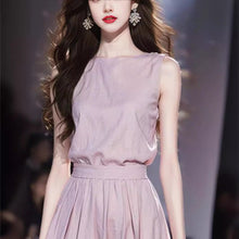 Load image into Gallery viewer, Unique Purple Sleeveless Maxi Dress
