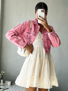 Spaghetti Smocking Tiered Ruffle Mini Dress