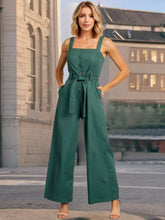 Load image into Gallery viewer, Sleeveless Belted Button Up Jumpsuit
