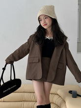 Cargar imagen en el visor de la galería, Girl&#39;s Oversized Blazer+Skort Two Piece Set
