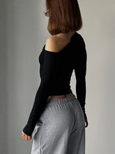 Cargar imagen en el visor de la galería, Hot Long Sleeve Tight Diagonal Shoulder T Shirt
