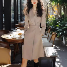 Load image into Gallery viewer, OL Elegant Khaki Blazer Dress
