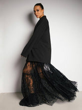 Load image into Gallery viewer, Black Transparent Lace High Waist Maxi Skirt
