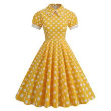 Load image into Gallery viewer, Vintage Peter Pan Lace Short Sleeve Polka Dot Slim Holiday Palace Style Sisters Dress
