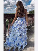 画像をギャラリービューアに読み込む, Spaghetti Chiffon Printed Floral Fairy Maxi Dress
