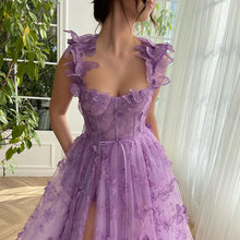 Load image into Gallery viewer, Elegant 3D Embroidery Butterfly Lace Tulle Evening Dress
