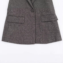 Load image into Gallery viewer, Pocketed Single Breast Herringbone Blazer
