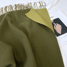 Load image into Gallery viewer, Solid Color Tassel Scarf and Poncho
