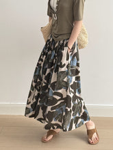 Load image into Gallery viewer, Oil Painting Printing High Waist A Line Flare Skirt
