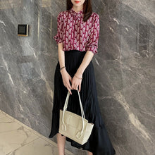 Load image into Gallery viewer, Irregular Pleated High Waist Midi Flare Skirt
