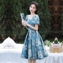 Загрузить изображение в средство просмотра галереи, French Style Printed Floral Midi Event Dress Day Dress
