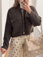 画像をギャラリービューアに読み込む, Stand Collar Short Oversized Cardigan
