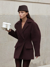 Load image into Gallery viewer, Oversized Slim Woolen Midi Blazer Coat
