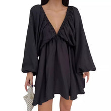 Load image into Gallery viewer, Deep V Neck Long Sleeve Mini Dress
