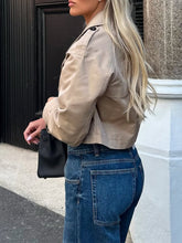 Load image into Gallery viewer, Double Breasted Tailored Collar Short Jacket
