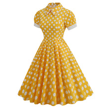 Load image into Gallery viewer, Vintage Peter Pan Lace Short Sleeve Polka Dot Slim Holiday Palace Style Sisters Dress
