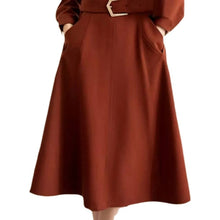 Load image into Gallery viewer, Elegant V Neck Slim Belted A Line Midi Dress
